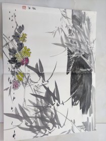 吴冰国画 人民大学教授，50乘68，册页精品