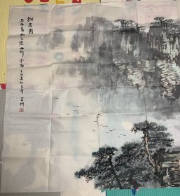 当代著名画家耿安辉先生 松泉图国画作品一幅