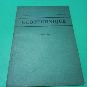 GEOTECHNIQUE 1982年第2期  岩土技术杂志 外文原版期刊