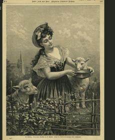 1885年木刻版画爱的小羊