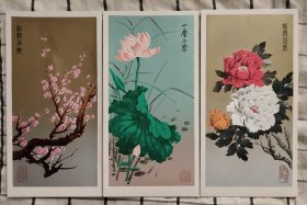 花卉空白贺卡3张(同一系列)
