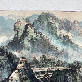 卢开祥绘画作品   有稍许折痕 品相总体完好  1988年画深秋云水洞山下