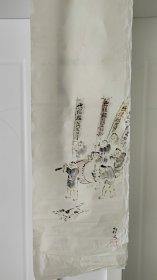 《7》水墨画一幅108cmx35cm  老画，回购画  古艺术手绘