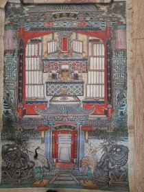 近现代祖宗画，祭祀先人使用，品相精美，可供博物馆展览或者藏家研究，难得的民俗资料