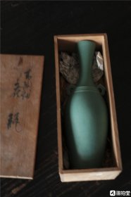 日本草云作青铜釉花瓶原共箱