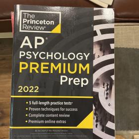 英文原版 普林斯顿评论AP心理学高级预科破解AP 2022 Princeton Review AP Psychology Premium Prep 练习+回顾+策略技巧