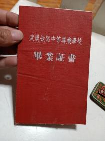 武汉铁路中等专业学校毕业证(1961年)