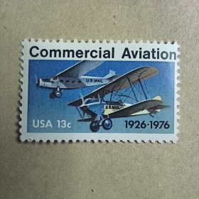 USA112美国1976 首次航空邮运50周年 邮政运输飞机 外国邮票 新 1全