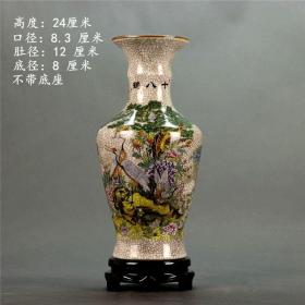 粉彩十八鹤图花瓶 古典家居书房博古摆件装饰品 乔迁开业婚庆工艺