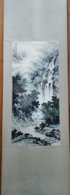 海派知名画家～袁松年～人物山水立轴图