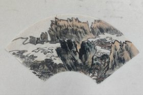 扇面山水