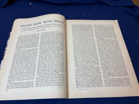 1942年3月亚细亚杂志，内容提要美国名记者文森特·希恩“亚洲的华人领袖”及图；林语堂文章“与印度结盟”； 上海难民儿童；赛珍珠文章“明日的火种”；莫宝基文章“我们中国人捍卫自己的信仰，带蒋介石宋美龄图；美国著名记者安娜路易斯·斯特朗文章“苏维埃人民在战斗”；中国穆斯林；