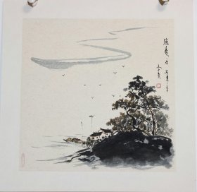 黑龙江美协会员李老师精品卡纸水墨山水之三