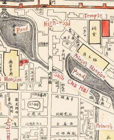 古地图1908 最新北京精细全图光绪三十四年印-京都大学。纸本大小76.82*98.08厘米。宣纸艺术微喷复制