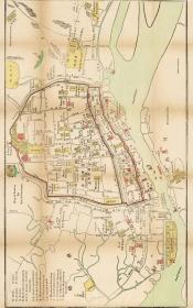 广东省广州地图-地图中的广州城市变迁  清代地图系列  古旧老地图宣纸复制品