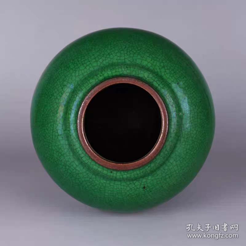 清翡翠绿釉罐