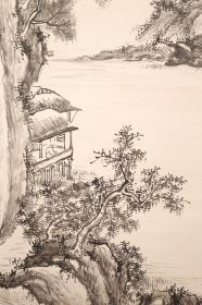 汤涤《山水》江苏武进（今江苏常州）人。为清代名画家汤贻汾之曾孙，禄名嫡孙。长须飘拂，蔼然有仙者风，取《左传》中“于思于思，花甲复耒”之句，号双于道人。字定之，小字丁子，号乐孙，亦号太平湖客、双于道人、琴隐后人，室名画梅楼、茗闲堂、云视楼。