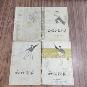 甲组剑术图解、乙组剑术图解、初级剑术、初级枪术【四本合售】