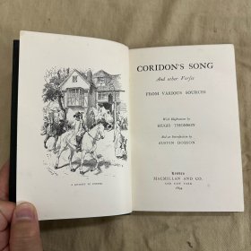 珍稀本：《垂钓之歌》 1894年初版，满堂金封面，书口三面刷金，厚纸印刷，名家休.汤姆生(Hugh Thomson)插图（内含大约90幅精美插图），Coridon's Song and Other Verses