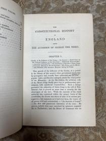 英国宪政史 The consititutional history of England
Thomas Erskine May是一位英国政治家和法学家，以其对议会程序和宪法的研究而闻名。他是英国议会制度和宪政的权威，被誉为“议会程序之父”，他的著作被视为议会制度和宪政研究的经典之作，对于理解和塑造现代议会制度和宪政具有重要影响。
摩洛哥羊皮装帧，罕见封面、环衬、书口同花。