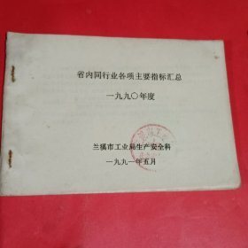 省内同行业各项主要指标汇总一九九0年度