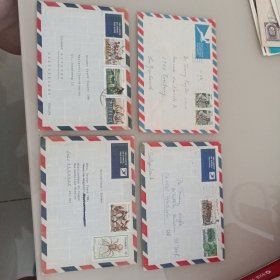 非洲特兰斯凯航空实寄封4枚，法属非洲小国封非常少见，本店邮品满25元包邮。本店还在孔网开“韶州邮社”