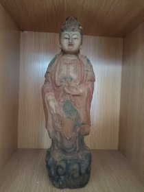 老木雕佛像，高度29cm