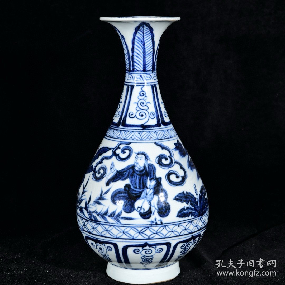 点击查看原图 大元国苏麻离青料青花人物故事纹玉壶春瓶
高28.3径14厘米2