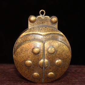 纯铜七星瓢虫手把件收藏古玩杂项 重约187克