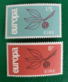 爱尔兰邮票 1965年欧罗巴 2全新