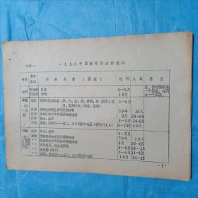 1978年国际体育活动建议 1978年国际邀清赛初步方案