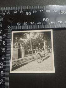 五十年代骑单车的青年签赠照片一张，Z201
