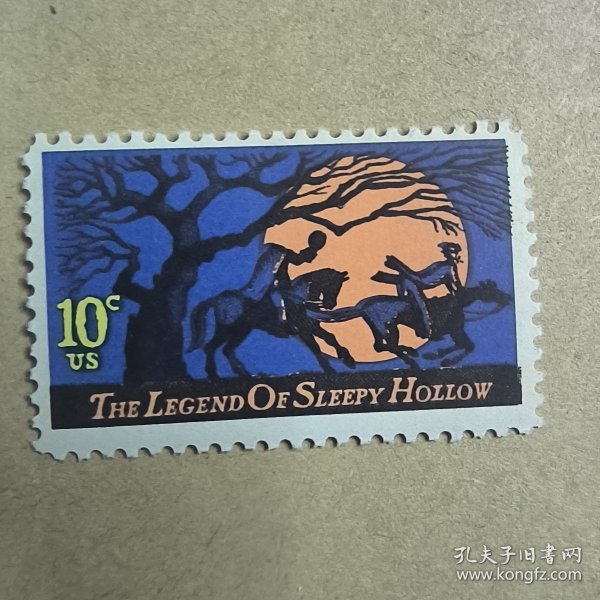 USA111美国1974年作家华盛顿欧文作品 睡谷传说 外国邮票 1全 新