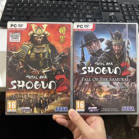 PC DVD游戏光盘 2碟盒装：《全面战争：幕府将军2 （Total War:Shogun 2）》附带1本说明书+《全面战争传奇：武家之殇（ Total War Saga: Fall of the Samurai ）》附带1本说明书+海报【英文版】