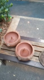 大概七，八十年代，云南富贵牌，紫砂汽锅，2大1小，三个合售，基本完整无缺