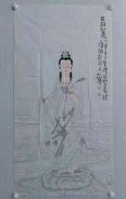 保真书画，卢德龙四尺整纸国画作品《吉祥如意》一幅，尺寸：128*66纸本画心，卢德龙，重庆市政协常委，农工党重庆市委第三、四届常委，享受国务院政府特殊津贴专家，现任重庆市政协书画院常务副院长。兼任中国书协培训中心教授，农工党重庆市委书画院院长，重庆市书画研究会会长。1999年被中国文联授予“中国百杰书画家”称号，