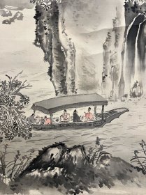 古筆赤壁泛舟图，【松本仙举】 
1880 ~?（明治十三〜？）名政兴，号芝械、石洞、 石鼓堂。爱媛县生人。京都美术工艺学校毕业，师承山 元春举。四条派山水画家。早期作品多入选文部省美 术展。