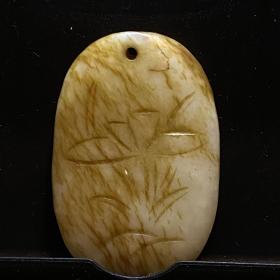 明清老玉花卉白玉玉牌