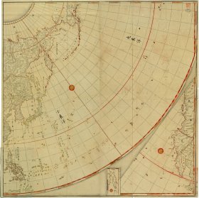 0719古地图地球輿地全图1810年德岛大学藏。纸本大小143.18*142.97厘米。宣纸艺术微喷复制。550元包邮