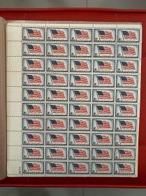 星条旗永飘扬 Long May It Wave 美国邮票 一全 整版50枚 1957年