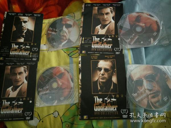 【屋内红色包】经典老影视明星欧美电影碟片DVD，4碟，教父第一部1碟第二部续集上下集2碟第三部1碟，合计4碟！！艾尔帕西诺马龙白兰度黛安基顿艾尔帕仙奴罗勃狄尼洛主演！