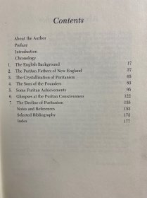 PURITANISM IN AMERICA 1620 - 1750 《1620 - 1750年美洲的清教主义》 ），作者是埃弗雷特·爱默生（Everett Emerson），书中探讨17世纪20年代到18世纪50年代美洲清教主义相关内容，清教主义对美国早期宗教、文化、社会发展影响深远，是研究美国历史与文化重要切入点 。 1977年英文原版（32开）精装如图、内页干净