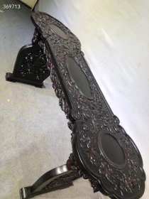 珍藏小叶紫檀高浮雕荷花条案