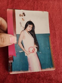 长发美女老照片八十年代九十年代彩色相片像片