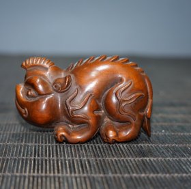 旧藏精品黄杨木貔貅手把件 收藏送礼佳品