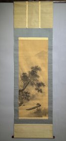 日本名家绘画：加藤英舟《风雨归舟图》（保真，巨幅）