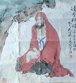 范曾 国画人物 特别声明： 1、本作品所有图片为原图未经任何处理，明显瑕疵，虫蛀，水渍等都以图片形式展示，最终以原物为准，不能接受者请慎买。 2.本作品邮寄费用默认顺丰到付。