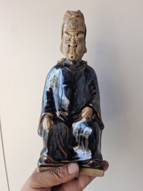 明代磁州窑武财神像