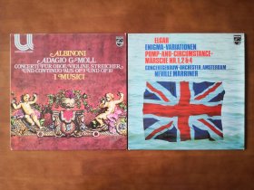阿尔比诺尼柔板、埃尔加管弦乐作品 黑胶LP唱片双张 包邮