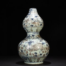 《精品放漏》描银葫芦瓶——元代瓷器收藏
